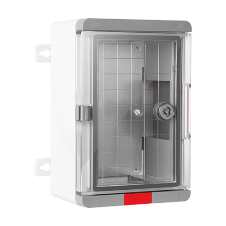 Cutie distributie IP67 din ABS gri, usa transparenta, placa metalica, 200x300x130 mm PS203013 Plastim - 1